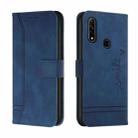 For OPPO A31 Retro Skin Feel Horizontal Flip Soft TPU + PU Leather Case with Holder & Card Slots & Photo Frame(Blue) - 1