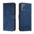 For OPPO A52 Retro Skin Feel Horizontal Flip Soft TPU + PU Leather Case with Holder & Card Slots & Photo Frame(Blue) - 1