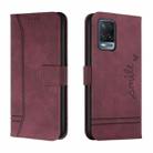 For OPPO A55 5G Retro Skin Feel Horizontal Flip Soft TPU + PU Leather Case with Holder & Card Slots & Photo Frame(Wine Red) - 1