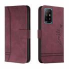 For OPPO A94 5G Retro Skin Feel Horizontal Flip Soft TPU + PU Leather Case with Holder & Card Slots & Photo Frame(Wine Red) - 1