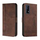 For OPPO Realme 7 4G Retro Skin Feel Horizontal Flip Soft TPU + PU Leather Case with Holder & Card Slots & Photo Frame(Coffee) - 1