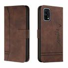 For OPPO Realme 7 Pro Retro Skin Feel Horizontal Flip Soft TPU + PU Leather Case with Holder & Card Slots & Photo Frame(Coffee) - 1