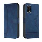 For OPPO Realme 7 Pro Retro Skin Feel Horizontal Flip Soft TPU + PU Leather Case with Holder & Card Slots & Photo Frame(Blue) - 1