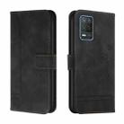 For OPPO Realme 8 5G Retro Skin Feel Horizontal Flip Soft TPU + PU Leather Case with Holder & Card Slots & Photo Frame(Black) - 1