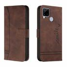 For OPPO Realme C15 Retro Skin Feel Horizontal Flip Soft TPU + PU Leather Case with Holder & Card Slots & Photo Frame(Coffee) - 1