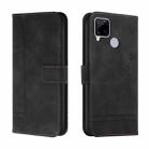 For OPPO Realme C15 Retro Skin Feel Horizontal Flip Soft TPU + PU Leather Case with Holder & Card Slots & Photo Frame(Black) - 1