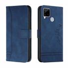 For OPPO Realme C15 Retro Skin Feel Horizontal Flip Soft TPU + PU Leather Case with Holder & Card Slots & Photo Frame(Blue) - 1