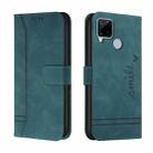 For OPPO Realme C15 Retro Skin Feel Horizontal Flip Soft TPU + PU Leather Case with Holder & Card Slots & Photo Frame(Green) - 1