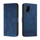 For OPPO Realme 7 5G Retro Skin Feel Horizontal Flip Soft TPU + PU Leather Case with Holder & Card Slots & Photo Frame(Blue) - 1