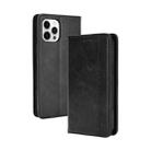 For iPhone 13 mini Magnetic Buckle Retro Pattern Horizontal Flip Leather Case with Holder & Card Slot & Wallet (Black) - 1