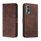 For OnePlus Nord 2 5G Retro Skin Feel Horizontal Flip Soft TPU + PU Leather Case with Holder & Card Slots & Photo Frame(Coffee) - 1