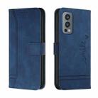 For OnePlus Nord 2 5G Retro Skin Feel Horizontal Flip Soft TPU + PU Leather Case with Holder & Card Slots & Photo Frame(Blue) - 1