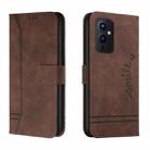 For OnePlus 9 Retro Skin Feel Horizontal Flip Soft TPU + PU Leather Case with Holder & Card Slots & Photo Frame(Coffee) - 1