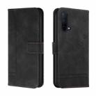 For OnePlus Nord CE 5G Retro Skin Feel Horizontal Flip Soft TPU + PU Leather Case with Holder & Card Slots & Photo Frame(Black) - 1