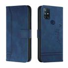 For OnePlus Nord N10 5G Retro Skin Feel Horizontal Flip Soft TPU + PU Leather Case with Holder & Card Slots & Photo Frame(Blue) - 1