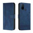 For OnePlus Nord N100 Retro Skin Feel Horizontal Flip Soft TPU + PU Leather Case with Holder & Card Slots & Photo Frame(Blue) - 1