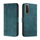 For Huawei P Smart 2021 Retro Skin Feel Horizontal Flip Soft TPU + PU Leather Case with Holder & Card Slots & Photo Frame(Green) - 1