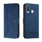 For Huawei P30 Lite Retro Skin Feel Horizontal Flip Soft TPU + PU Leather Case with Holder & Card Slots & Photo Frame(Blue) - 1