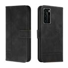 For Huawei P40 Retro Skin Feel Horizontal Flip Soft TPU + PU Leather Case with Holder & Card Slots & Photo Frame(Black) - 1