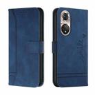 For Huawei P50 Retro Skin Feel Horizontal Flip Soft TPU + PU Leather Case with Holder & Card Slots & Photo Frame(Blue) - 1