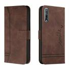 For Huawei Y8p Retro Skin Feel Horizontal Flip Soft TPU + PU Leather Case with Holder & Card Slots & Photo Frame(Coffee) - 1