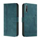 For Huawei Y8p Retro Skin Feel Horizontal Flip Soft TPU + PU Leather Case with Holder & Card Slots & Photo Frame(Green) - 1