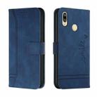For Huawei Y9 2019 Retro Skin Feel Horizontal Flip Soft TPU + PU Leather Case with Holder & Card Slots & Photo Frame(Blue) - 1