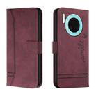For Huawei Y9a Retro Skin Feel Horizontal Flip Soft TPU + PU Leather Case with Holder & Card Slots & Photo Frame(Wine Red) - 1