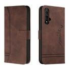 For Honor 20 Retro Skin Feel Horizontal Flip Soft TPU + PU Leather Case with Holder & Card Slots & Photo Frame(Coffee) - 1