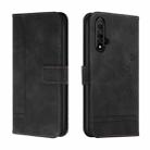 For Honor 20 Retro Skin Feel Horizontal Flip Soft TPU + PU Leather Case with Holder & Card Slots & Photo Frame(Black) - 1