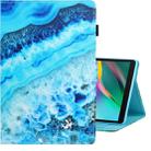 For Galaxy Tab A 8.0 (2019) / T290 Colored Drawing Horizontal Flip PU Leather Case with Holder & Card Slot(Blue Marble) - 1