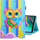 For Galaxy Tab A 8.0 (2019) / T290 Colored Drawing Horizontal Flip PU Leather Case with Holder & Card Slot(Rainbow Owl) - 1
