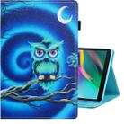 For Galaxy Tab A 10.1 (2019) / T510 Colored Drawing Horizontal Flip PU Leather Case with Holder & Card Slot(Moon Owl) - 1