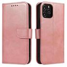 For iPhone 12 Pro Max Calf Texture Buckle Horizontal Flip Leather Case with Holder & Card Slots & Wallet(Rose Gold) - 1