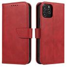 For iPhone 12 Pro Max Calf Texture Buckle Horizontal Flip Leather Case with Holder & Card Slots & Wallet(Red) - 1