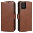 For iPhone 12 Pro Max Calf Texture Buckle Horizontal Flip Leather Case with Holder & Card Slots & Wallet(Brown) - 1