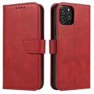 For iPhone 12 mini Calf Texture Buckle Horizontal Flip Leather Case with Holder & Card Slots & Wallet (Red) - 1