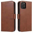 For iPhone 12 mini Calf Texture Buckle Horizontal Flip Leather Case with Holder & Card Slots & Wallet (Brown) - 1