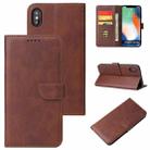 For iPhone XS Max Calf Texture Buckle Horizontal Flip Leather Case with Holder & Card Slots & Wallet(Brown) - 1