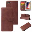 For iPhone SE 2022 / SE 2020 / 8 / 7 Calf Texture Buckle Horizontal Flip Leather Case with Holder & Card Slots & Wallet(Brown) - 1