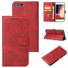 Calf Texture Buckle Horizontal Flip Leather Case with Holder & Card Slots & Wallet For iPhone 8 Plus & 7 Plus(Red) - 1