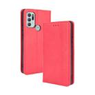 For Motorola Moto G60S Magnetic Buckle Retro Pattern Horizontal Flip Leather Case with Holder & Card Slot & Wallet(Red) - 1