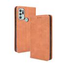 For Motorola Moto G60S Magnetic Buckle Retro Pattern Horizontal Flip Leather Case with Holder & Card Slot & Wallet(Brown) - 1