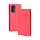 For OPPO Reno6 4G Magnetic Buckle Retro Pattern Horizontal Flip Leather Case with Holder & Card Slot & Wallet(Red) - 1