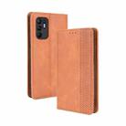 For OPPO Reno6 4G Magnetic Buckle Retro Pattern Horizontal Flip Leather Case with Holder & Card Slot & Wallet(Brown) - 1