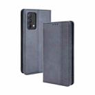 For OPPO Realme GT Master Magnetic Buckle Retro Pattern Horizontal Flip Leather Case with Holder & Card Slot & Wallet(Blue) - 1