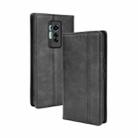 For Tecno Phantom X Magnetic Buckle Retro Pattern Horizontal Flip Leather Case with Holder & Card Slot & Wallet(Black) - 1