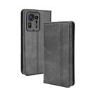 For Xiaomi Mi Mix 4 Magnetic Buckle Retro Pattern Horizontal Flip Leather Case with Holder & Card Slot & Wallet(Black) - 1