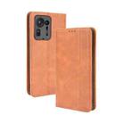 For Xiaomi Mi Mix 4 Magnetic Buckle Retro Pattern Horizontal Flip Leather Case with Holder & Card Slot & Wallet(Brown) - 1