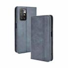 For Xiaomi Redmi 10 Magnetic Buckle Retro Pattern Horizontal Flip Leather Case with Holder & Card Slot & Wallet(Blue) - 1